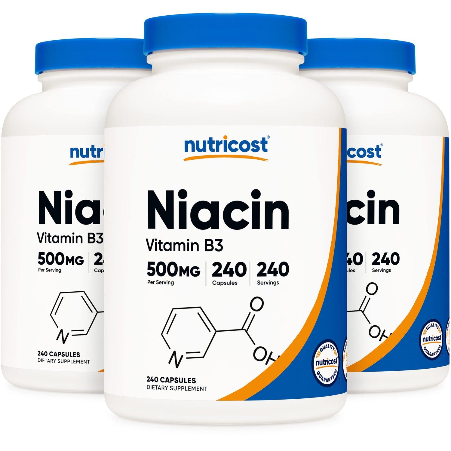 Nutricost Niacin (Vitamin B3) 500mg, 240 Capsules, with Flushing, GMO-Free | Gluten-Free