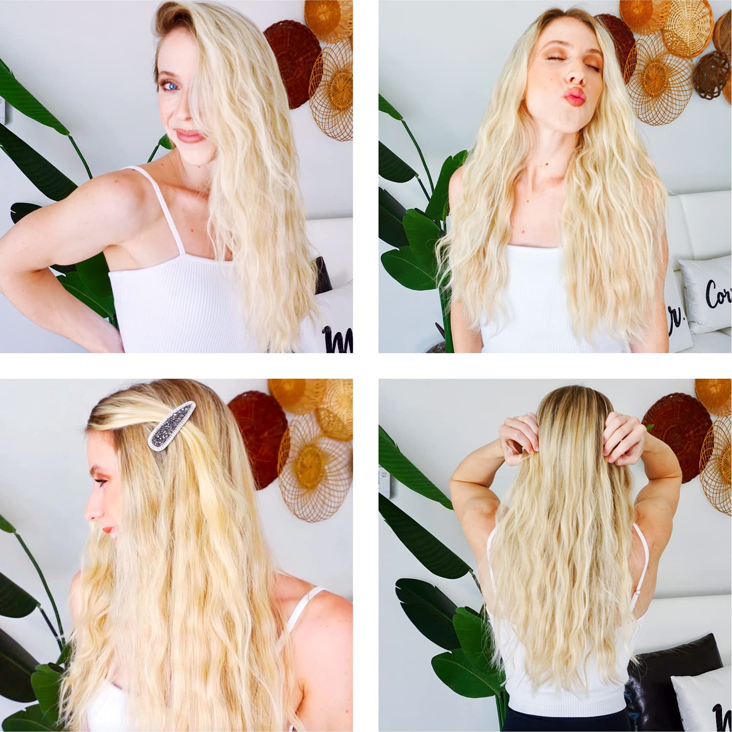 TOP4EVER 3 Barrel Curling Iron, 1-Inch Hair Crimper Tool for Women | Hair waver and hair crimper for women, designed to create beach waves, with two temperature settings for fine or thick hair.