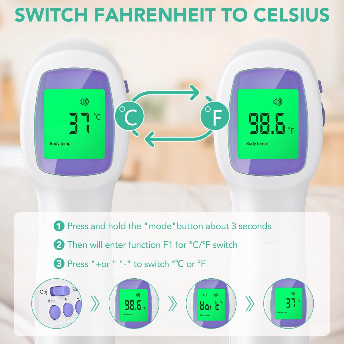 maguja Digital Touchless Forehead Thermometer for Adults Kids Home Use