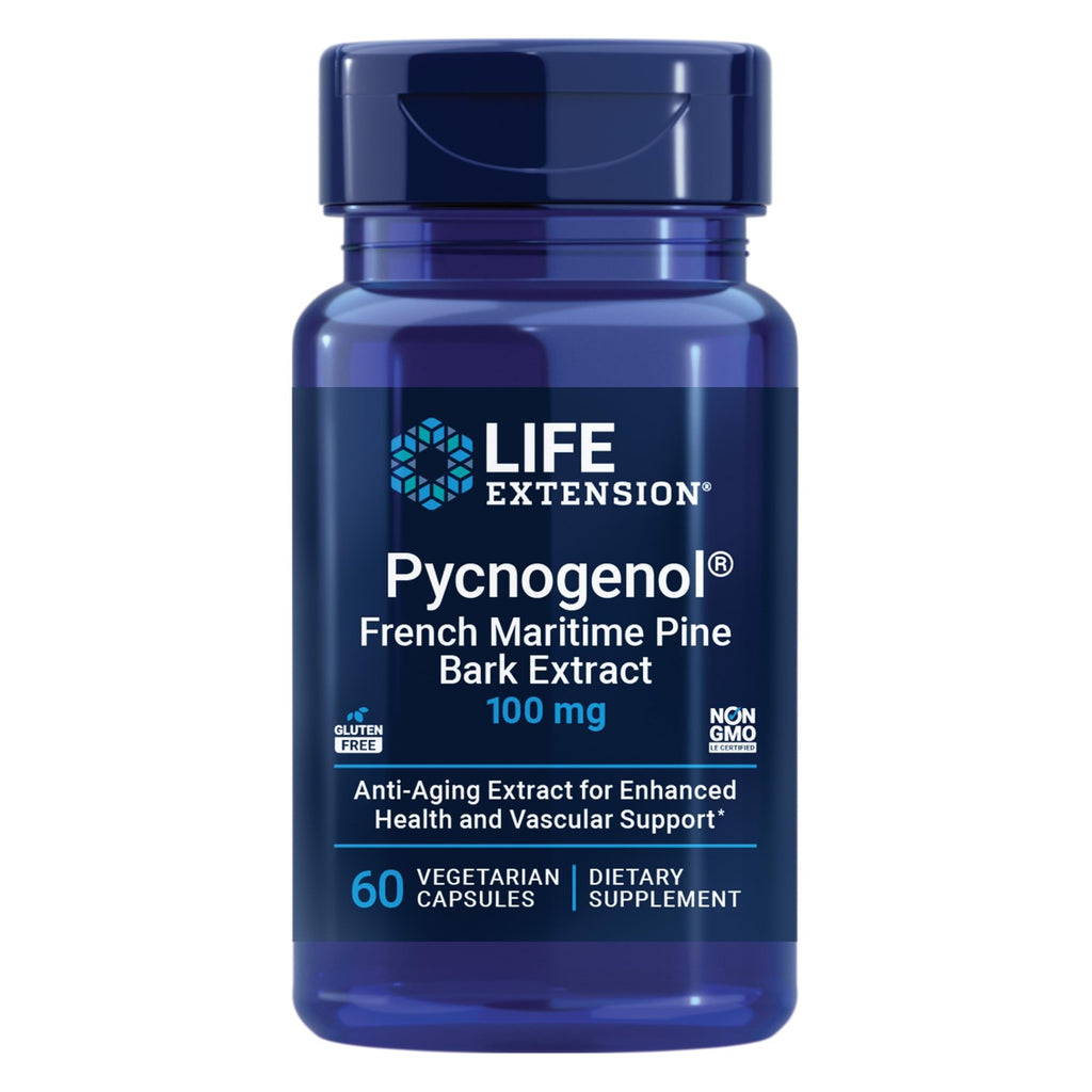 Life Extension Pycnogenol French Maritime Pine Bark Extract, 60 Capsules | Scientifically Studied Formula Supports Healthy Aging & Vascular Health, Non-GMO, Gluten-Free & Vegetarian