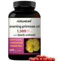 NatureBell Evening Primrose Oil with Black Cohosh, 1,300mg Per Serving, 300 Mini-Softgels | Cold Pressed Seeds, Retains 130mg GLA for Womens Health & Skin Care Support – Hexane Free, Non-GMO