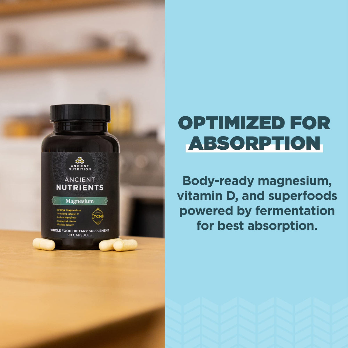 Ancient Nutrition Magnesium with Vitamin D for Immune Support