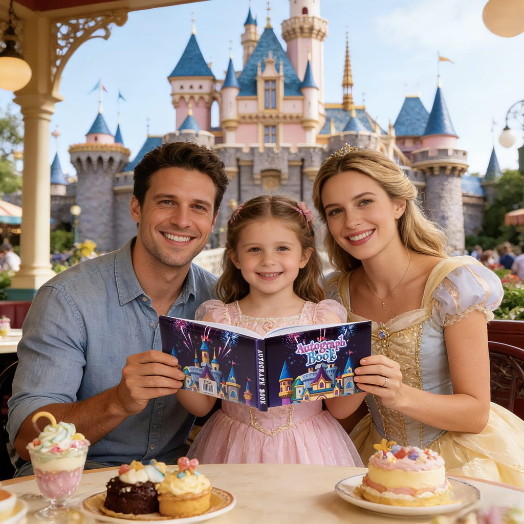 Autograph Book for Disney Theme Park or Cruise Vacation Essentials – Castle Hardcover Signature Book, Sewn Binding, Thick No Bleed Pages, Compact 5 x 8 Inch Size