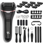 Wea&Hea Electric Foot Callus Remover, Upgraded 20-in-1 Pedicure Kit | 6 roller heads, 2 speeds, rechargeable, IPX6 waterproof wet dry use for hard calluses and cracked heels