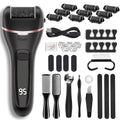 Wea&Hea Electric Foot Callus Remover, Upgraded 20-in-1 Pedicure Kit | 6 roller heads, 2 speeds, rechargeable, IPX6 waterproof wet dry use for hard calluses and cracked heels