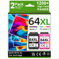 64XL Ink Cartridges Black and Color Compatible for HP 64XL Ink Cartridge