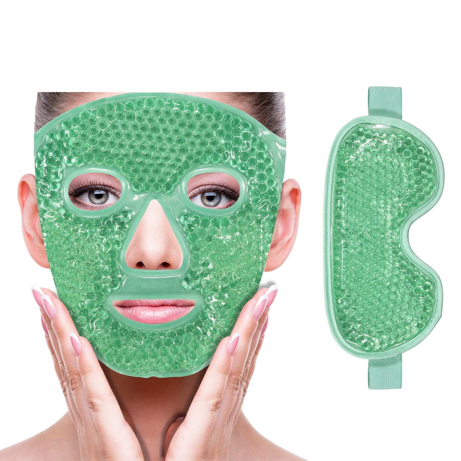 Buy now Cold Face Eye Mask Ice Pack Reduce Facial Puff, Dark Circles, Gel Hot Heat Cold Compress Pack, Face SPA Gift for Woman Sleeping, Pressure, Headaches, Skin Care, Post Laser Cosmetic Care[Blue] at indiglob india