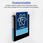 Avery® Standard View 3 Ring Binders, 1" Ring, 4 Black Binders