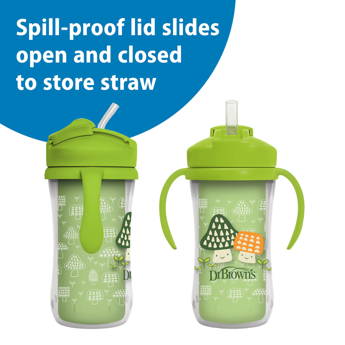 Dr. Brown's Milestones Insulated Sippy Cup, Blue & Green, 2-Pack