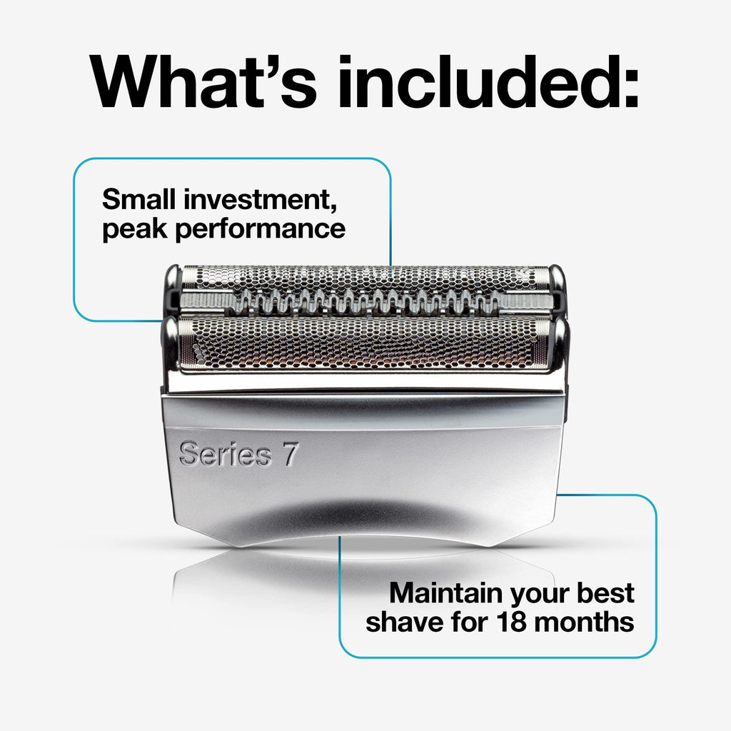 Braun Series 7 70S Electric Shaver Head Replacement Cassette – Silver | Foil and cutter set, fits select electric models, designed for a closer shave