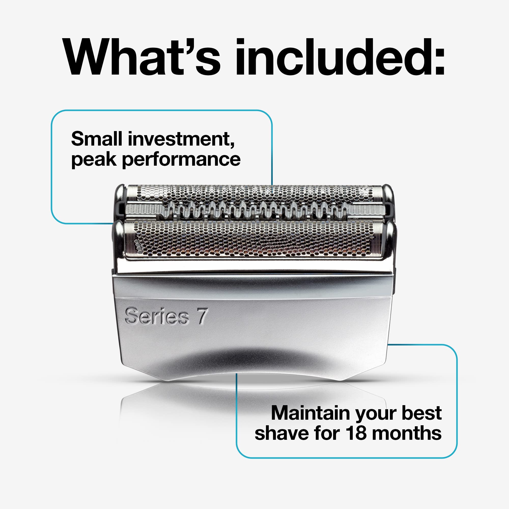 Braun Series 7 70S Electric Shaver Head Replacement Cassette – Silver | Foil and cutter set, fits select electric models, designed for a closer shave