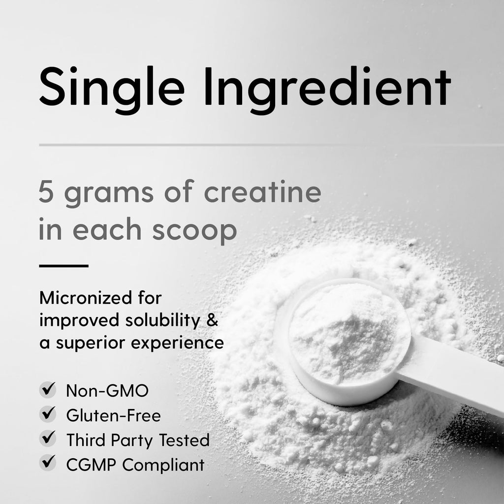 HEARTHY FOODS Creatine Monohydrate Micronized Powder 500G - 100 Servings, 5000mg Per Serving (5g) - for Men & Women Muscle Growth & Recovery - UNFLAVORED