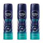 NIVEA MEN Fresh Ocean Deodorant Spray with Ocean Extracts, Long-Lasting Aqua Scent, Odor Protection & Skin Care, 150ml Body Spray for Men, Fresh Citrus, Lavender & Amber Fragrance, Pack of 3