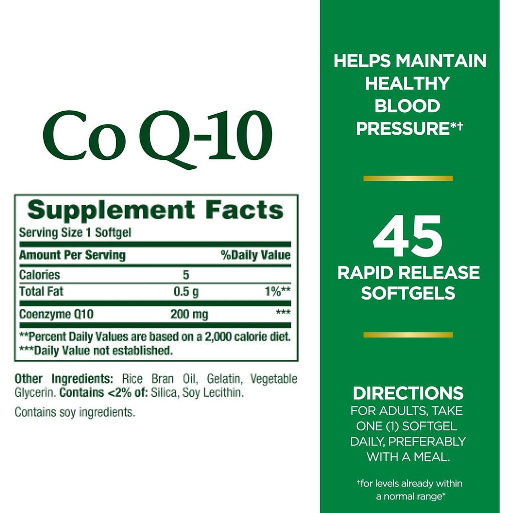 Buy now Nature's Bounty CoQ10, Heart Health and Healthy Aging, Dietary Supplement, 200mg, 45 Rapid Release Softgels at indiglob india