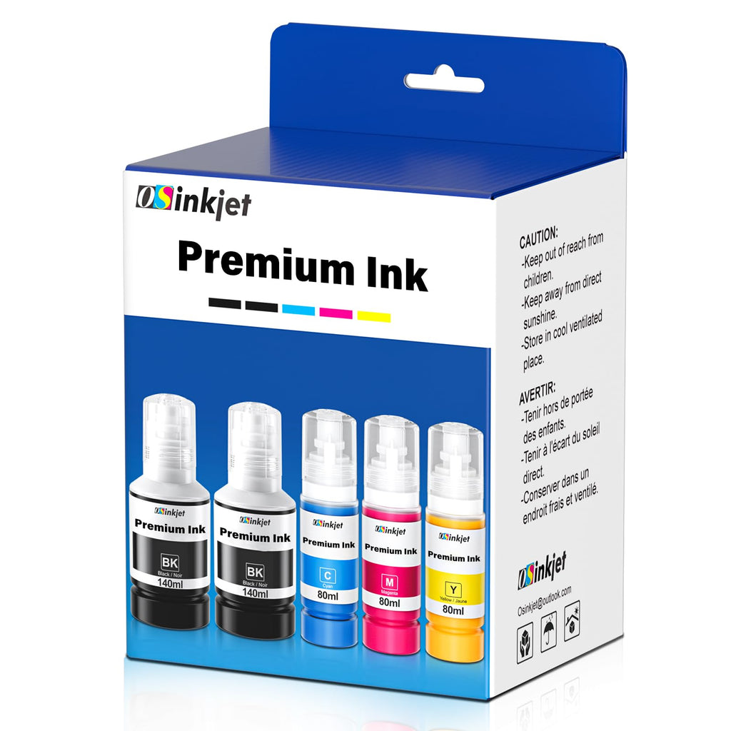 Ink Refill Bottles Combo Pack Compatible for T502 ET-3850 ET-3760 ET-2850 ET-4850 ET-4760 ET-2760 ET-2980 ET-2988 ET-3830 ET-3750 ET-15000 ET-2750 (2BK C M Y)