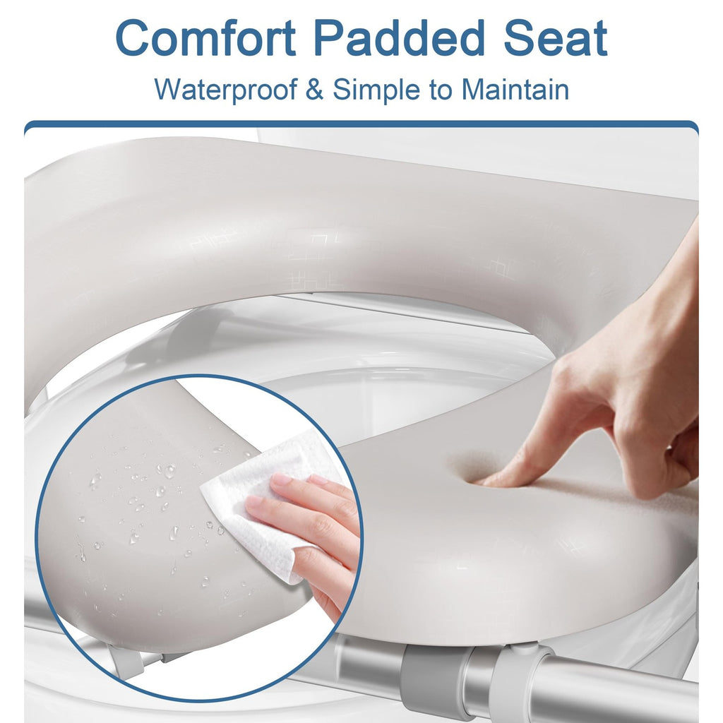 soundfuse Heavy Duty Raised Toilet Seat with Handles for Senior, 400 lbs