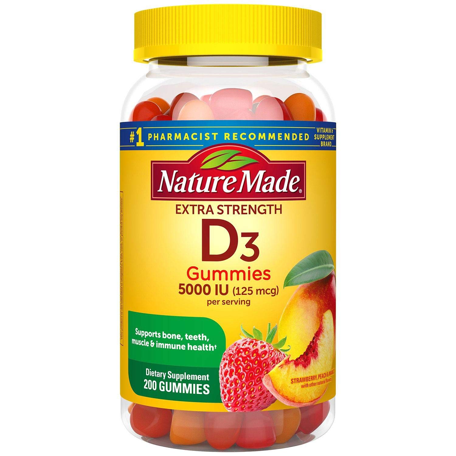 Nature Made Vitamin D3 5000 IU per Serving, 80 Vitamin D Gummies