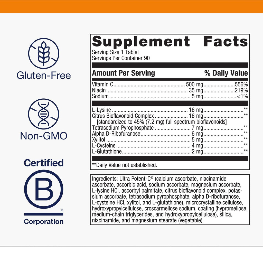 Metagenics Ultra Potent-C 500 Buffered Vitamin C, 90 Tablets