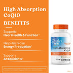 Buy now Doctor's Best High Absorption COQ10, Heart & Energy Support, USP Verified, Naturally Fermented CoQ10, Non-GMO Gluten Free, Soy Free, 60 Veggie Softgels at indiglob india