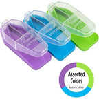 Buy now EZY DOSE Pill Cutter and Splitter, Safely Cuts Large, Small and Tiny Pills, Vitamins, Tablets in half, Accurate Easy Cutting, Stainless Steel Blade, Travel Sized, Easy to Use, Color May Vary, BPA Free at indiglob india