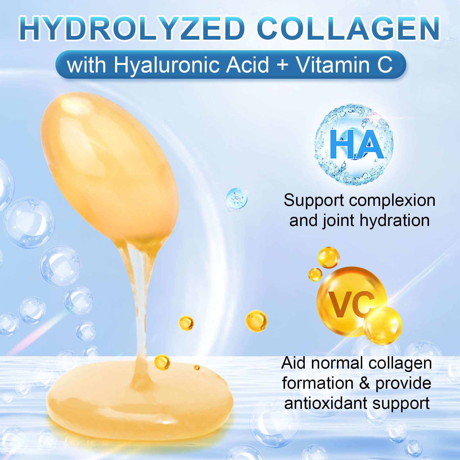 Multi Collagen Peptides for Women & Men-Type I, II, III, V, X | Hydrolyzed Collagen Peptides- with Hyaluronic Acid,Vitamin C,Biotin,Supports Skin Hair Nail, Non-GMO,280 Softgels