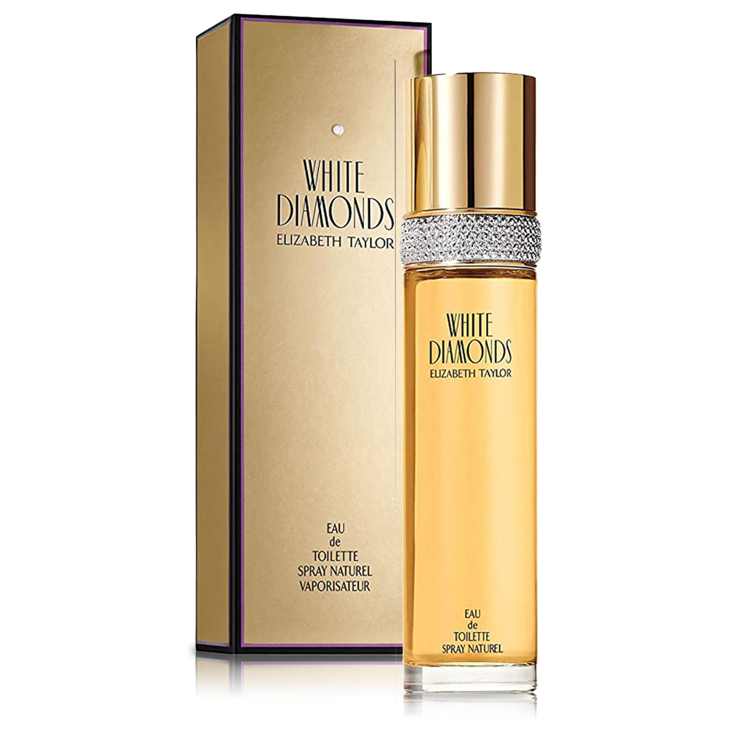 Elizabeth Taylor White Diamonds Eau de Toilette for Women, 3.3 fl oz | Women's floral chypre eau de toilette. Perfume with notes of lily, neroli, warm amber, and sandalwood.