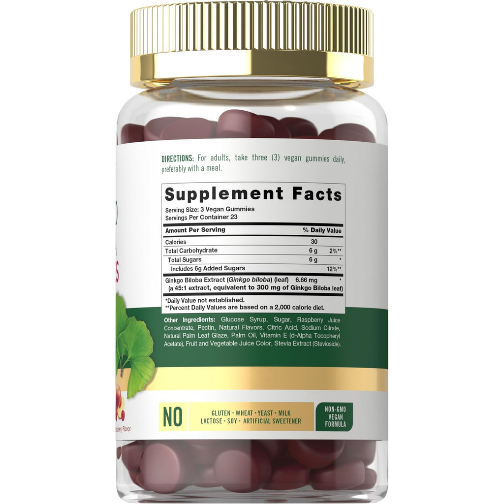Carlyle Ginkgo Biloba | 70 Gummies | 45:1 Leaf Extract