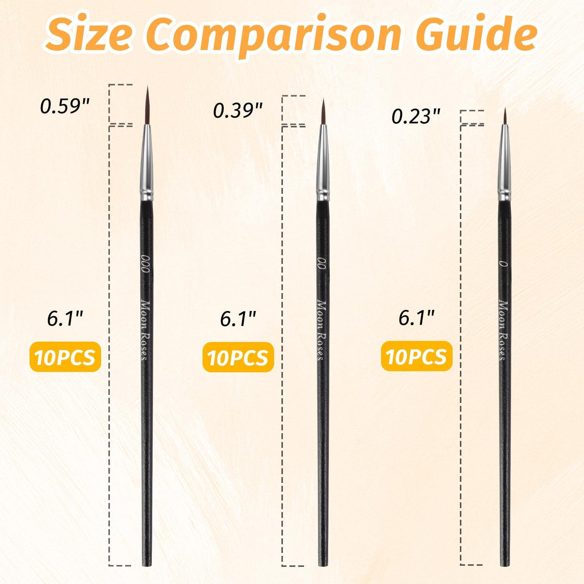 Moon Roses 30 Pcs Miniature Detail Paint Brush Set