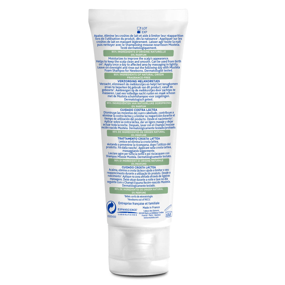 Mustela Cradle Cap Cream for Newborn - Fragrance-Free Baby Moisturizer for Seborrheic Dermatitis - Helps to minimize Scalp Flakes - Clinically & Dermatologist Tested - 1.35 fl. oz.