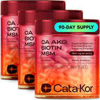 Cata-Kor Hair Skin and Nails Vitamins for Women – Biotin Hair Supplement | Hyaluronic Acid | Calcium AKG | MSM | Vitamin C & Vitamin D3 K2 – Hair Growth Vitamins – 270 Caps (3 Pack)