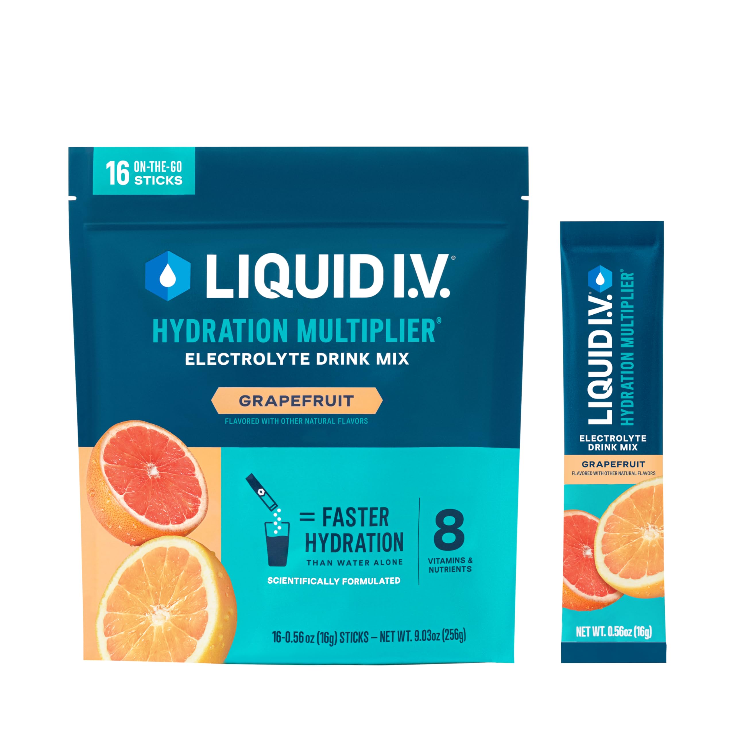 Buy now Liquid I.V.® Hydration Multiplier - Lemon Lime | Electrolyte Powder Drink Mix | 1 Pack (16 Servings) Grapefruit at indiglob india