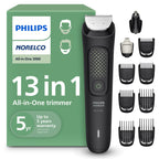 Norelco Philips All-in-One 3000 13-in-1 Trimmer, Face & Hair, Steel Blades | Beard Styler, Nose & Detail Trimmer, Hair Clipper, Self-Sharpening Blades, 8 lengths, 60-Min Runtime, Rinseable, MG3939/50