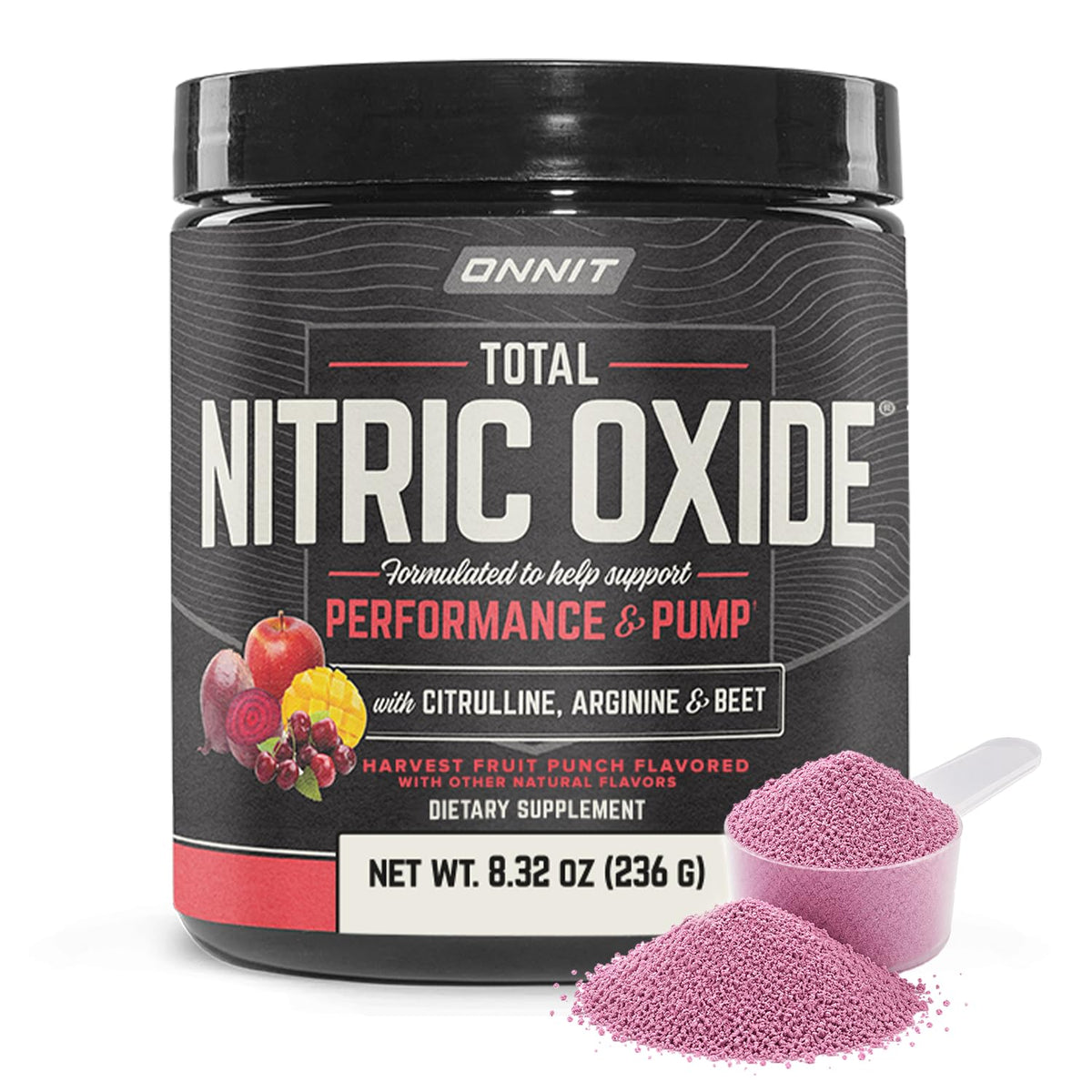 ONNIT Total Nitric Oxide Pre-Workout Powder, Harvest Fruit Punch, 20 SRV