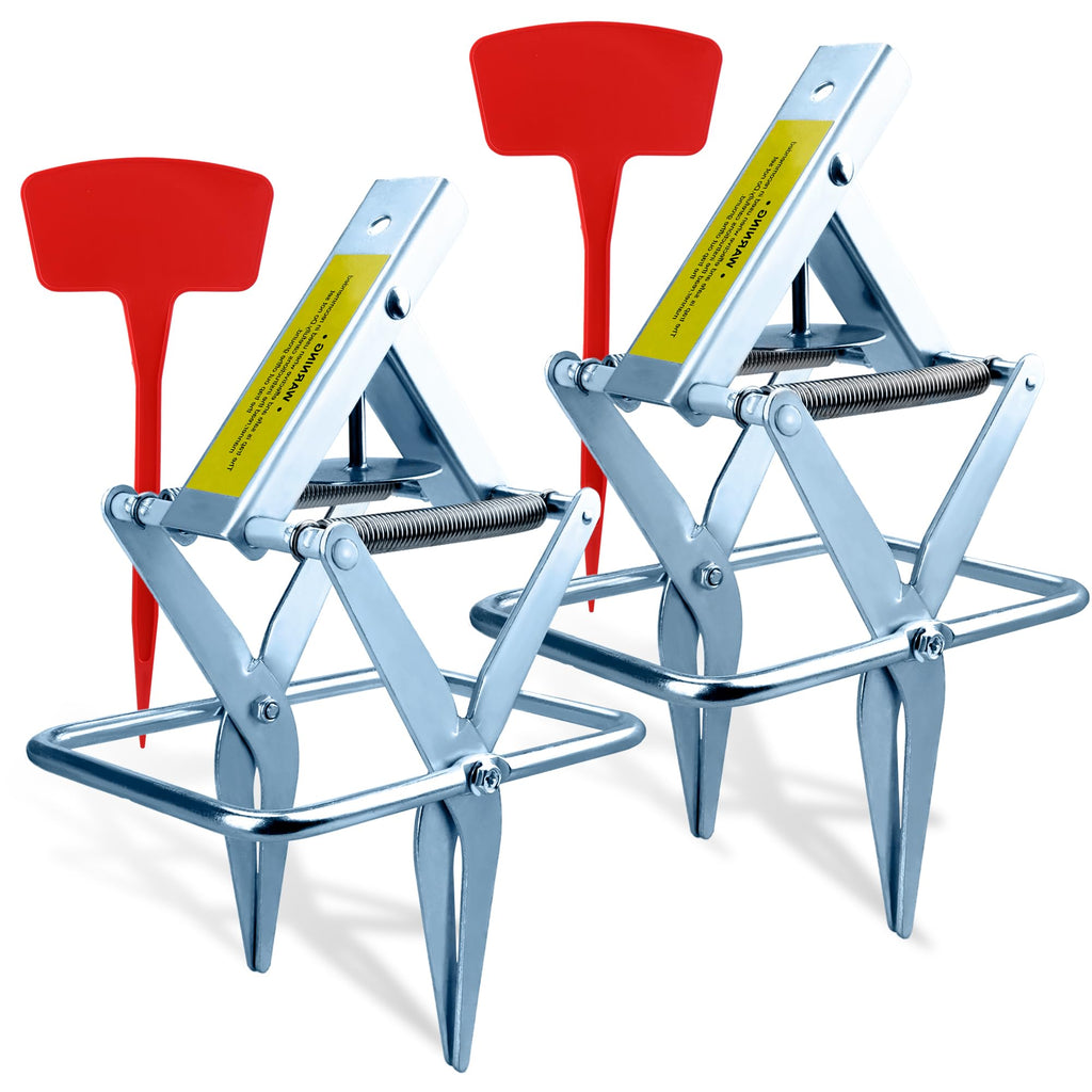 2 Pack Mole Traps,Galvanized Steel Scissor Trap,Reusable Mole Trap Killer,Easy Set Trap for Lawns