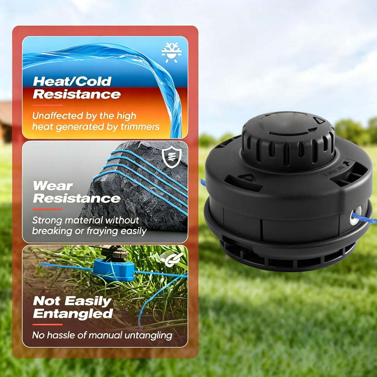 KTHA 1040-03 Weed Eater Head Replacement Compatible with Kobalt 80V KST 1680-06 40V KST 2540-06 KST 1040A-03 24V KST 224A-03 KST 224B-03 Cordless String Trimmer with 0.080" 17 Ft Pre-Cut Line