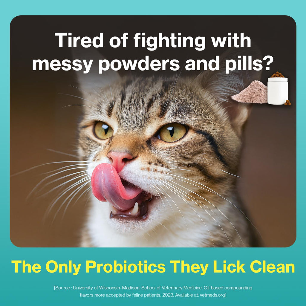 Doctor By Cat Biome Probiotics for cats Anti Diarrhea Feline Gut & Digestive Support Immune Health Sensitive Stomach Constipation with L. plantarum+Prebiotics 30 Lickable Formula Individually Packaged