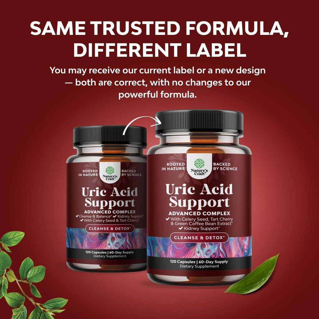 Uric Acid Cleanse Support with Green Coffee Beans Extract - 120 Capsules | Kidney Support Supplement with Tart Cherry, Chanca Piedra & Celery Seed - Uric Acid Support - Antioxidant Support - Non GMO