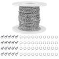 33 Feet Stainless Steel Jewelry Chains for Jewelry Making - Silver Chain Roll with 40 Pieces Open Jump Rings & 20 Pieces Lobster Clasps - Silver Necklace Link Cable Chains DIY Accessories (2.0mm)