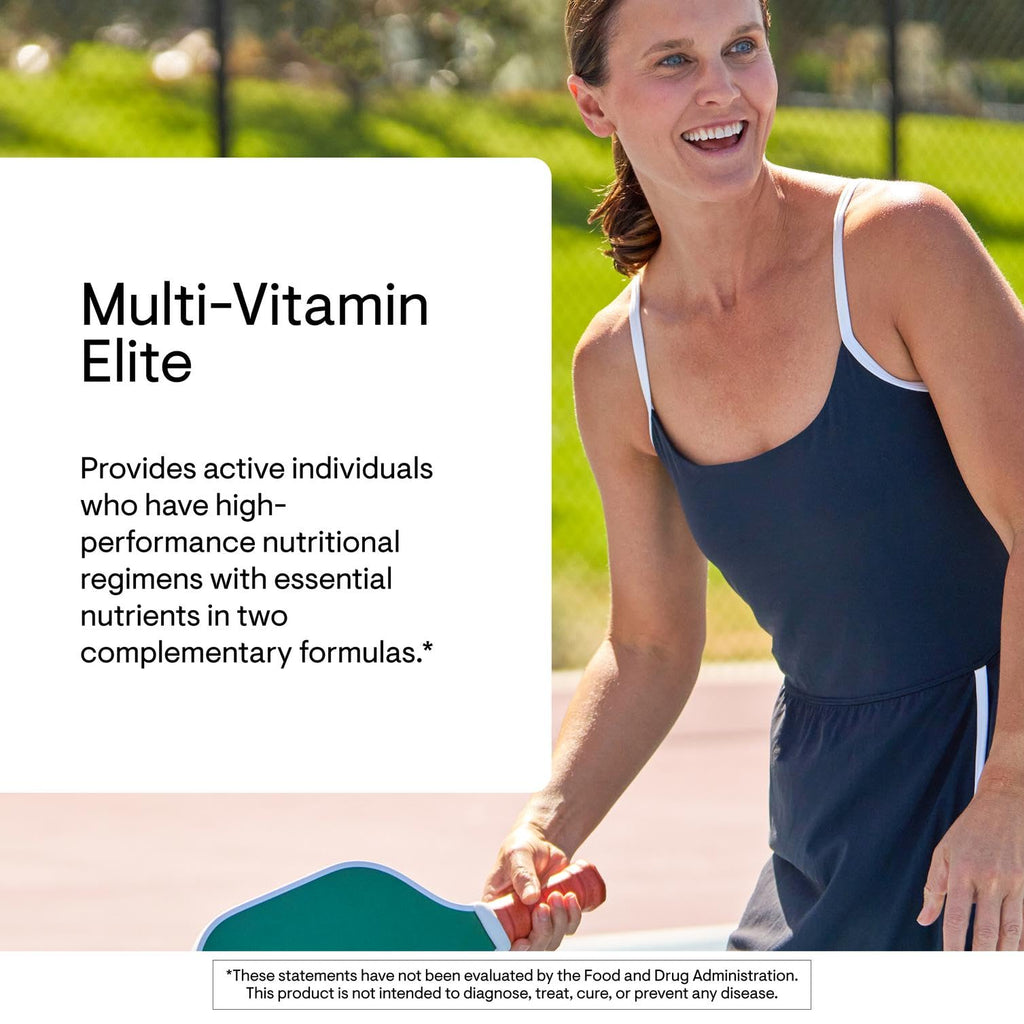 THORNE Multi-Vitamin Elite, Daily Nutritional Supplement, 180 Capsules | Two Formulas Support Cellular Energy Production, Sleep Quality, Athletic Output & Recovery*, NSF Contents Certified