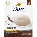 Dove Beauty Bar Soap Restoring Coconut & Cocoa Butter 6 Count 3.75 oz | For Restored Skin, Nourishes Skin