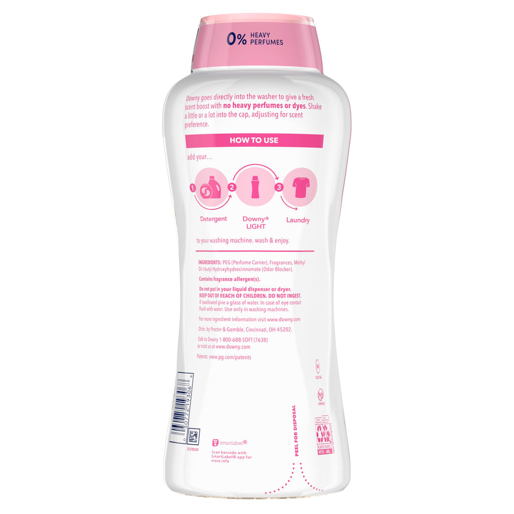 Downy Light Laundry Scent Booster Beads, Cherry Blossom Scent, 30.1 OZ, In-wash fabric beads designed to be gentle with a light boost of scent, No Heavy Perfumes