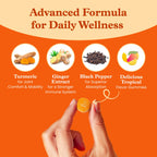 BeLive Turmeric and Ginger Gummies for Joint and Mobility Support 120 Count | 500mg Turmeric Curcumin Supplement with Black Pepper for Enhanced Absorption, Immune & Antioxidant Support, Tropical Flavor