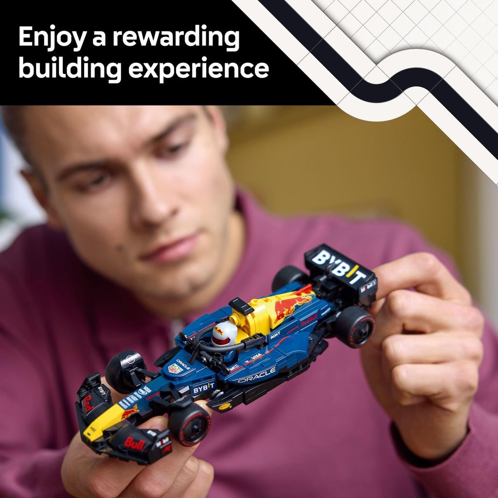LEGO Speed Champions Oracle Red Bull Racing RB20 F1 Race Car Model Kits - Building Set for Adults, Ages 18+ with Realistic Features - Red Bull F1 DIY Crafts for Display - Gift Idea for Fans - 77243