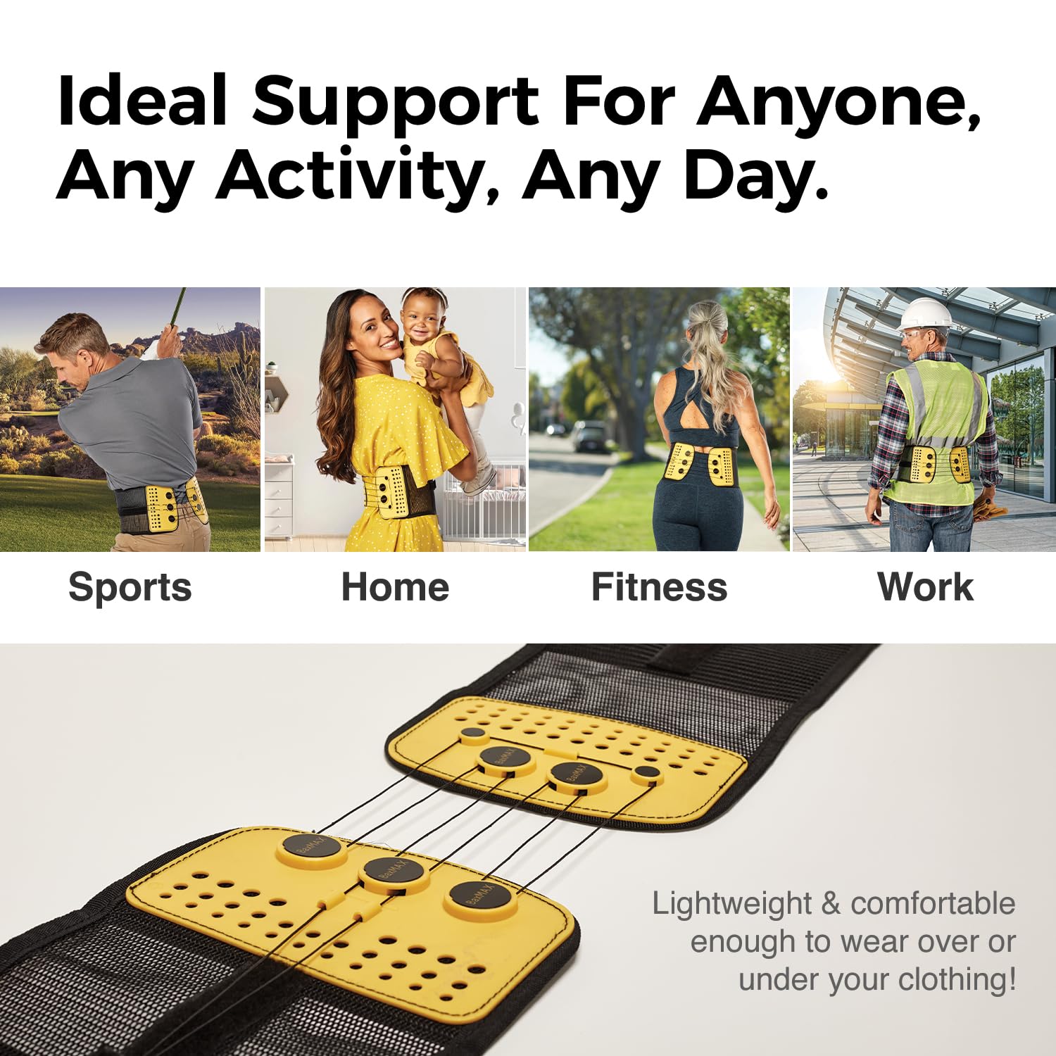 Buy now Adjustable Back Brace with 5-to-1 Compression Pulley System for Lumbar Support & Back Pain - Immediate Relief from Sciatica, Scoliosis, Bulging/Herniated Disc - Lightweight/Breathable, X-Large at indiglob india