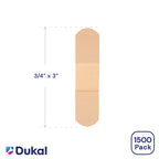 American White Cross Adhesive Bandages, Sheer Strips, 3/4" x 3" | Bulk Case of 1500 | Sterile, Breathable and Multi-Purpose for School Nurses, Businesses, and First Aid Kits