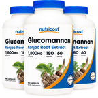 Nutricost Glucomannan 1,800mg Per Serving, 180 Capsules, Gluten-Free | Natural Fiber Source, GMO-Free