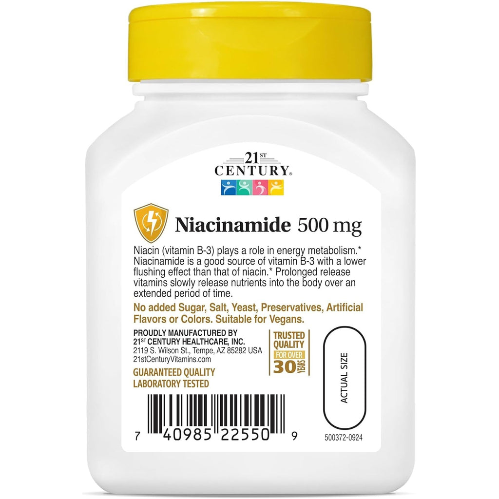 Buy now 21st Century Niacinamide 500 mg Prolonged Release Tablets, 110 Count at indiglob india