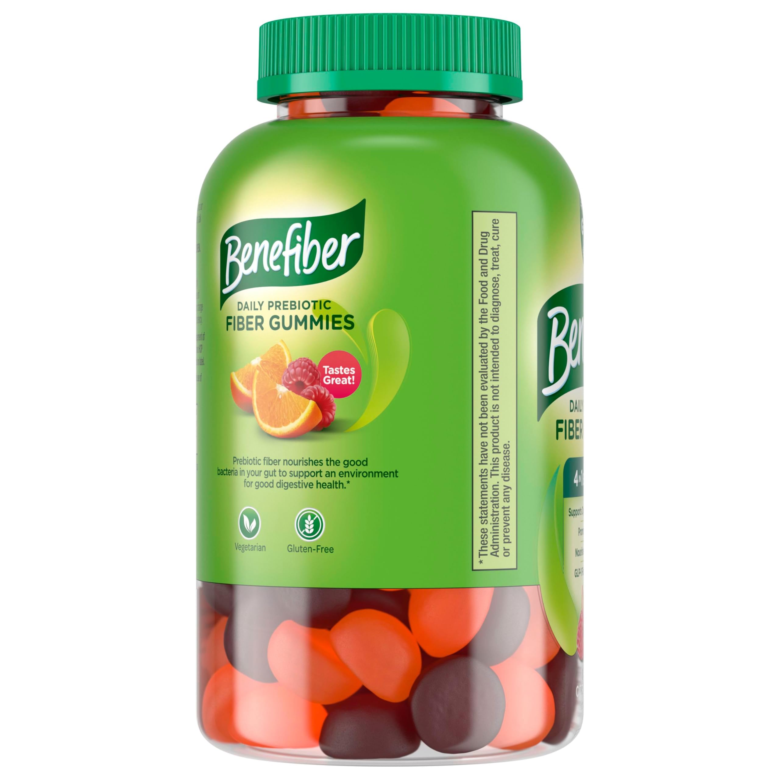 Benefiber Prebiotic Fiber Supplement Gummies, Citrus Berry Splash, 126 Ct | Plant-based Prebiotic Fiber, Supports Gut Health by Nourishing Good Gut Bacteria, GLP-1 Support for Digestive Health