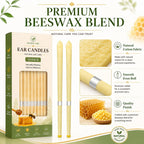 10 Pcs Ear Wax Removal Kit Ear Candle with Protective Discs, Storage Box & Cotton Swabs, Natural SPA Relaxation Candles Set for Home Use