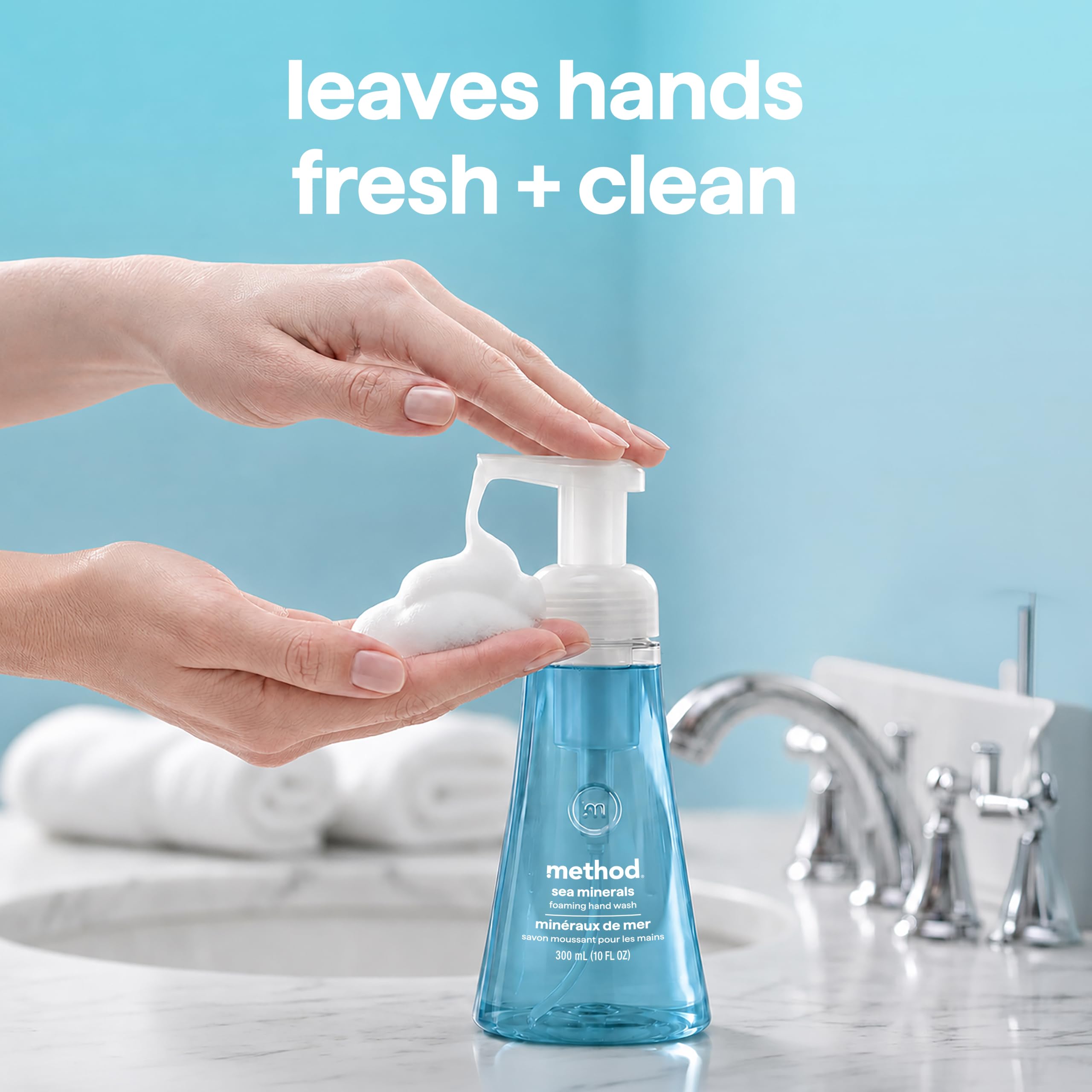 method Foaming Hand Wash, Sea Minerals, 10 fl oz, 3 pack | Hydrates & Softens Skin, Designed for Gentle Everyday Cleansing, With Notes of Bergamot, Lemon and Rosemary